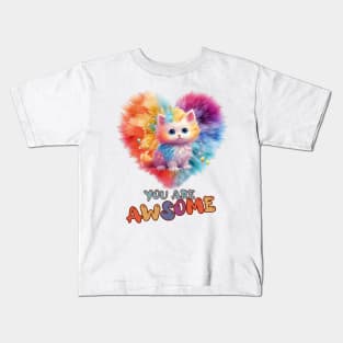 Fluffy: "You are awsome" collorful, cute, furry animals Kids T-Shirt